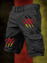 Herren Vintage Deutschland Print Freizeit-Cargo-Shorts